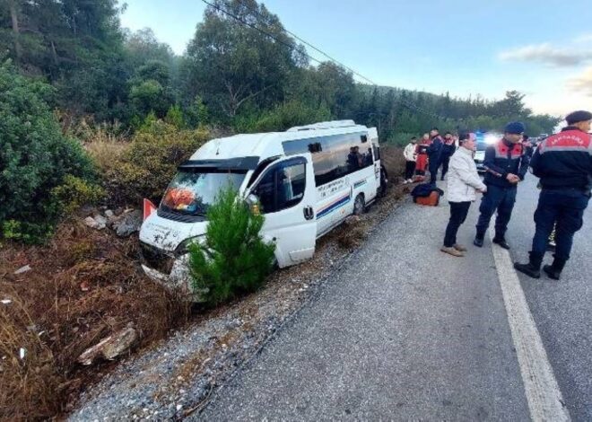 Muğla’da yolcu minibüsü şarampole düştü: Yaralılar var!